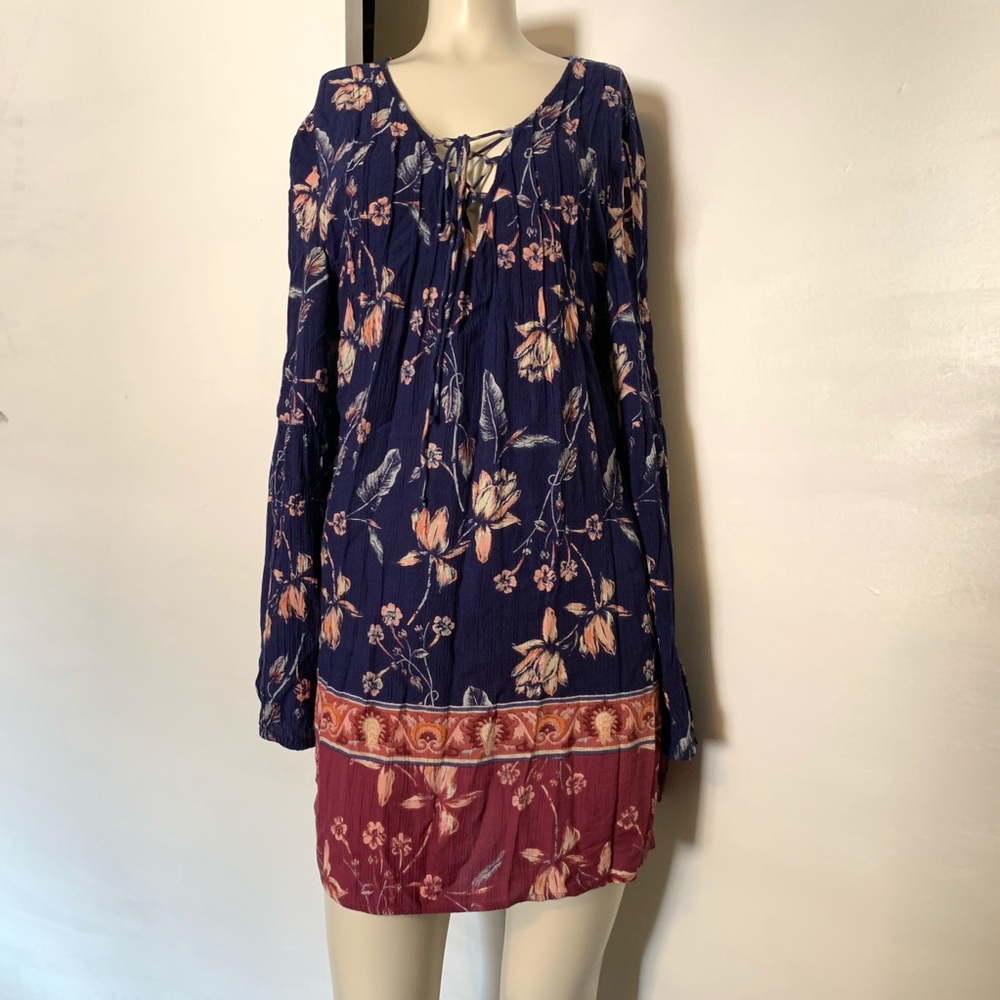 Billabong navy blue long sleeve dress